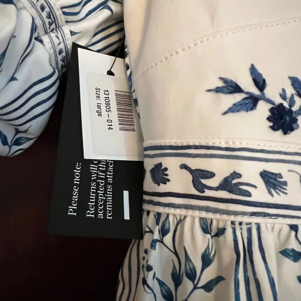 NWT Agua by Agua Bendita Pistachio Embroidered Dress Size L - Picture 5 of 8